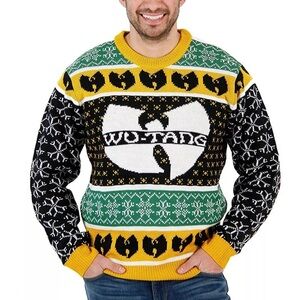 Wu Tang Wutang Mens Logo Holiday Ugly Sweater XL Multi Xmas Party Pullover